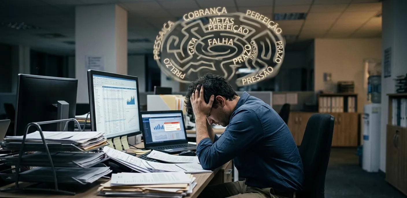 Labirinto das ideias e pressão no trabalho